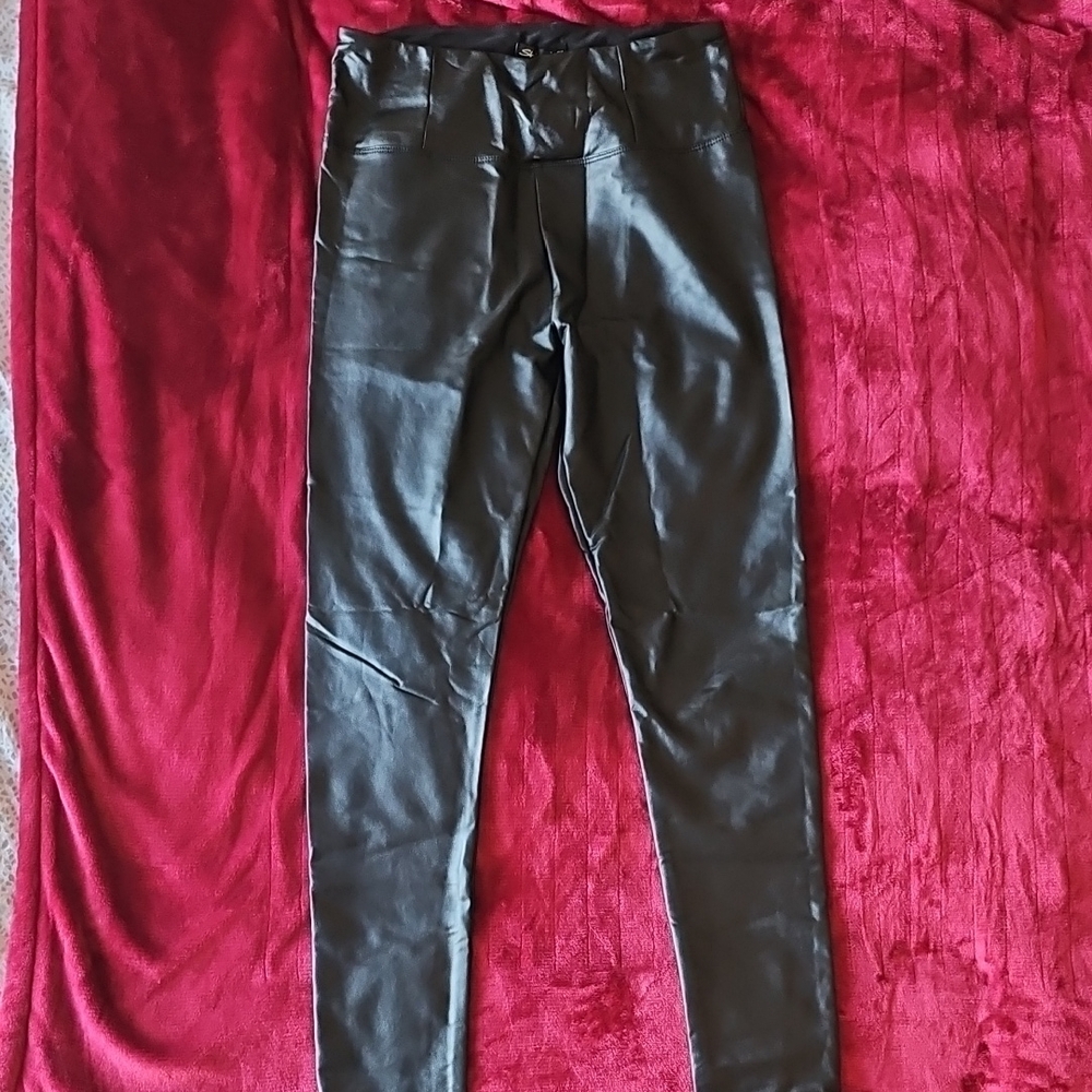 Black Faux Leather Pants